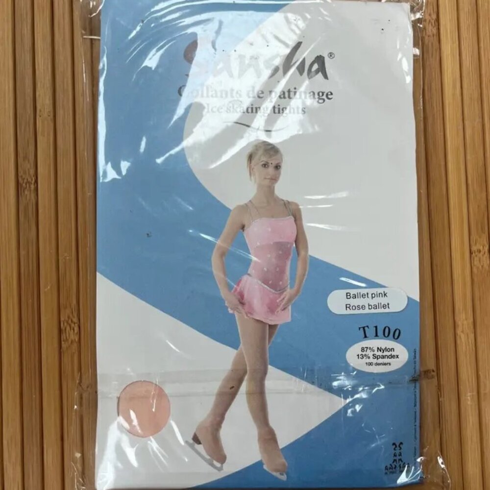 Sansha over the boot skate Ice Skating Tights T100 Ballet Pink Adult One Size
